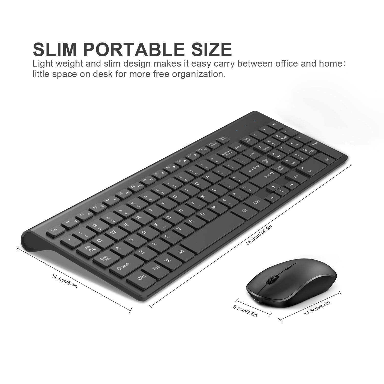 Rechargeable Wireless Keyboard Mouse Combo-J JOYACCESS 2.4G Full